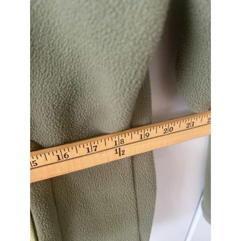 The North Face‎ Full Zip Fleece Jacket Green Two Tone Mock Neck Mens Medium